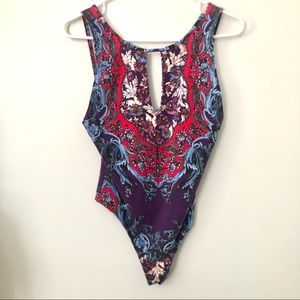 NWT Free People Boho Bodysuit Purple Medium